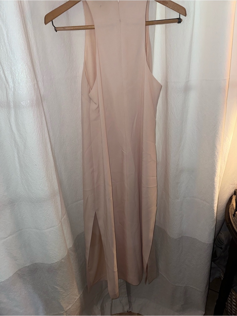 Elizabeth and James High Neck Tan Midi Dress